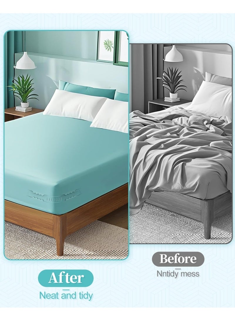 حاملي الشراشف، حافظ على الشراشف ثابتة ومشدودة، بلاستيك، متين، مشابك شراشف ثقيلة، ملحقات غرفة النوم، تناسب جميع المراتب، تركيب سهل - Image 3